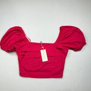 Chic Pink Puff Sleeve Blouse